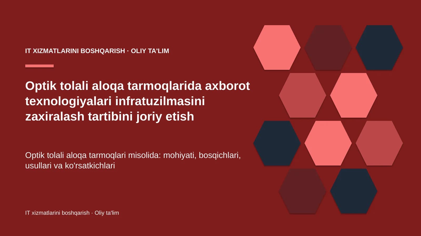optik tolali aloqa tarmoqlarida axborot texnologiyalari infratuzilmasini zaxiralash tartibini joriy etish 9237