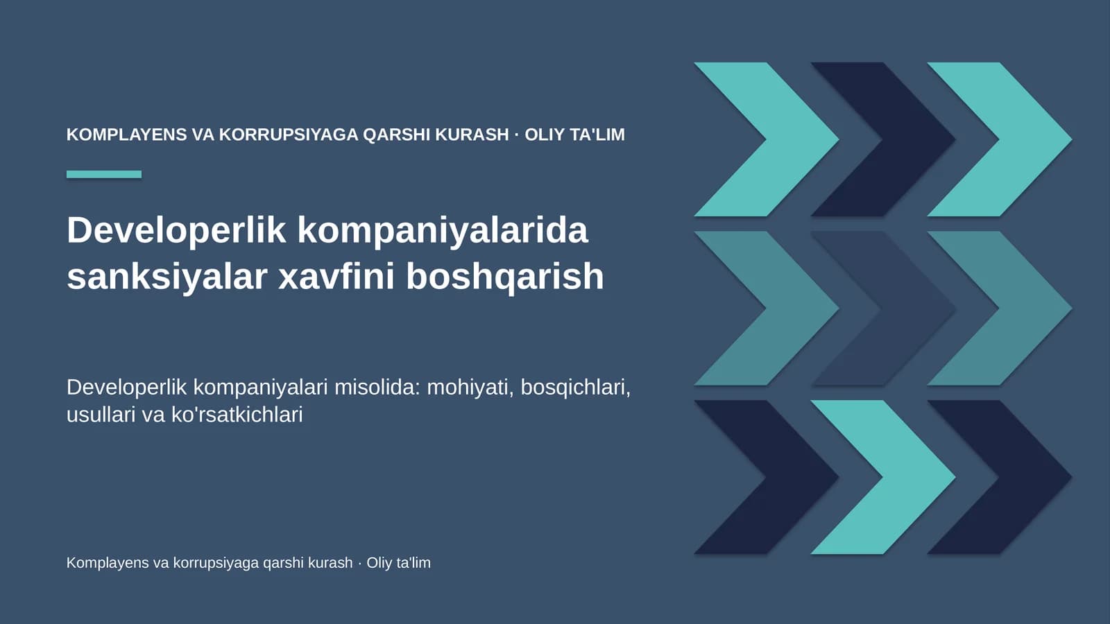 Komplayens va korrupsiyaga qarshi kurash · Oliy ta'lim