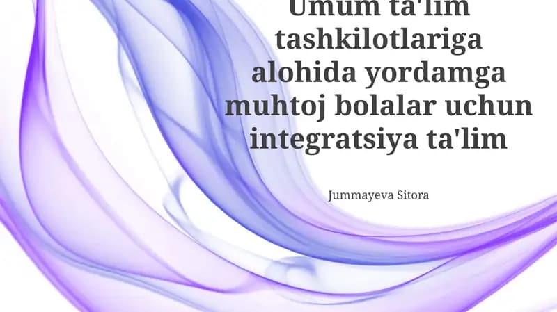 Inklyuziv Ta'limning Asosiy Tamoyillari