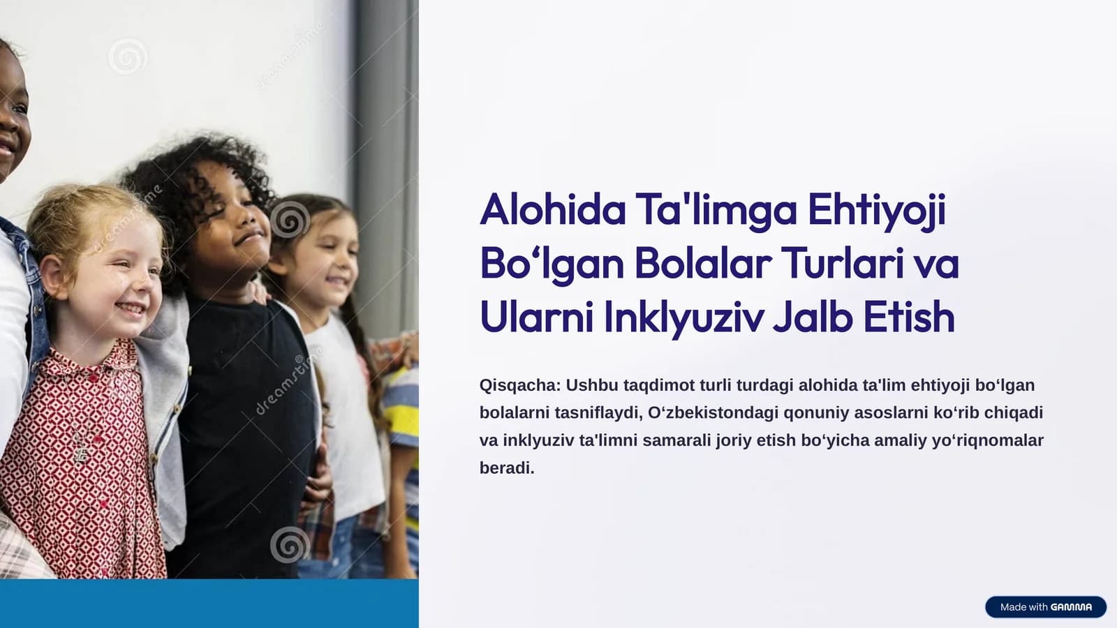 Alohida Ta'limga Ehtiyoji Bo‘lgan Bolalar Turlari va Ularni Inklyuziv Jalb Etish