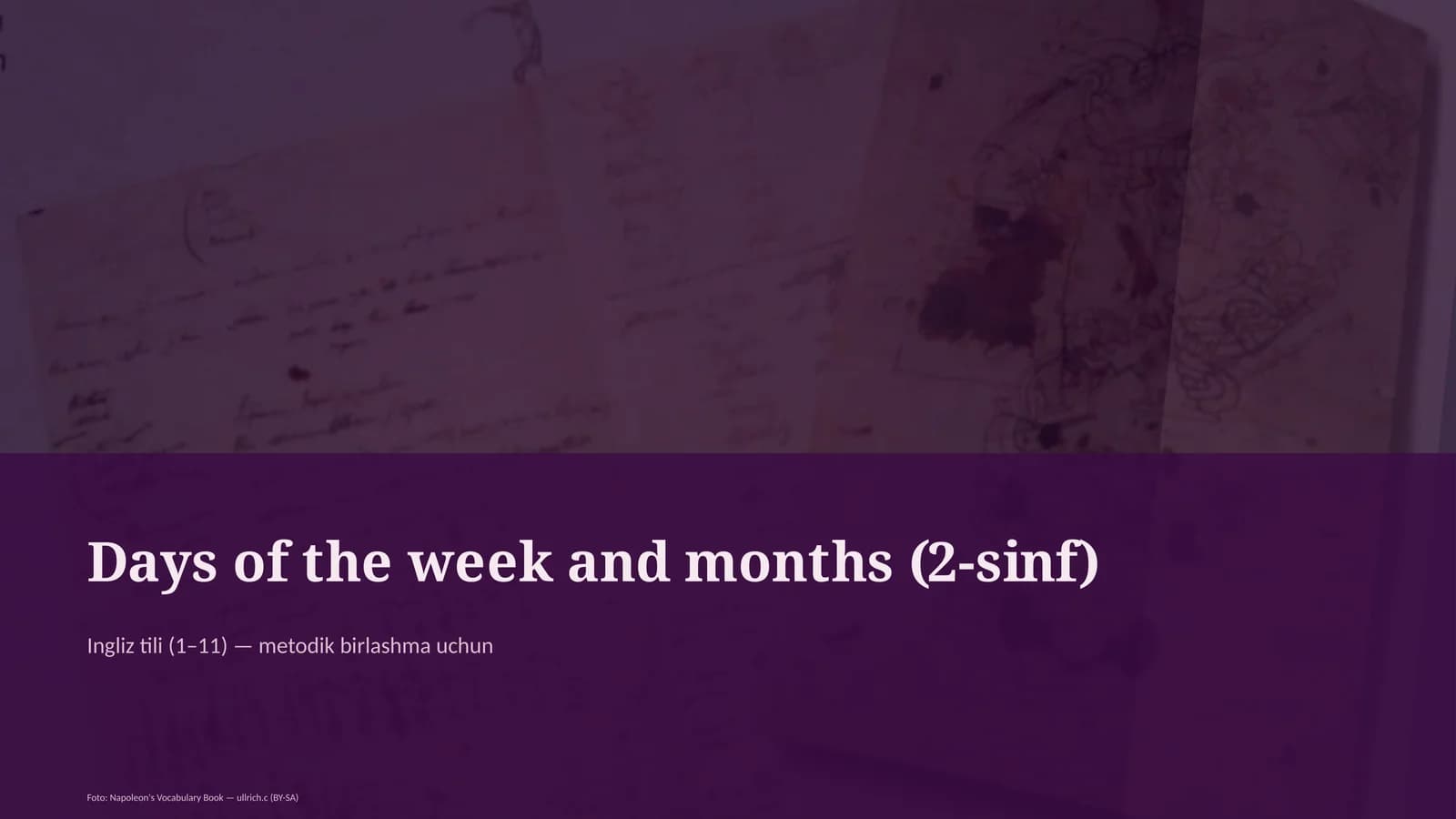 Days of the week and months (2-sinf)