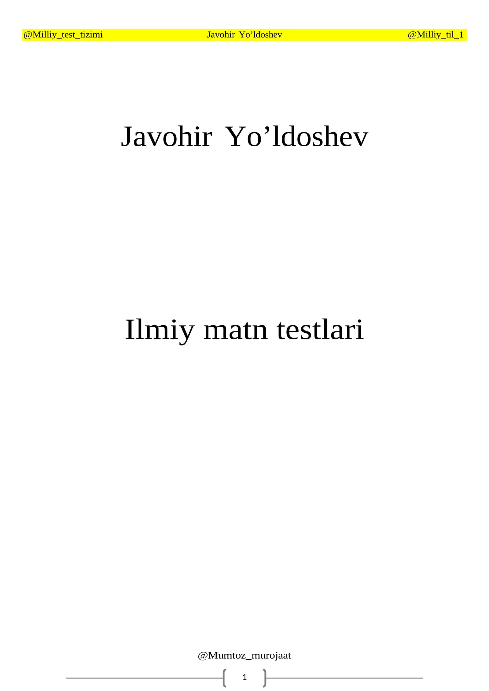 Ilmiy matn testlari