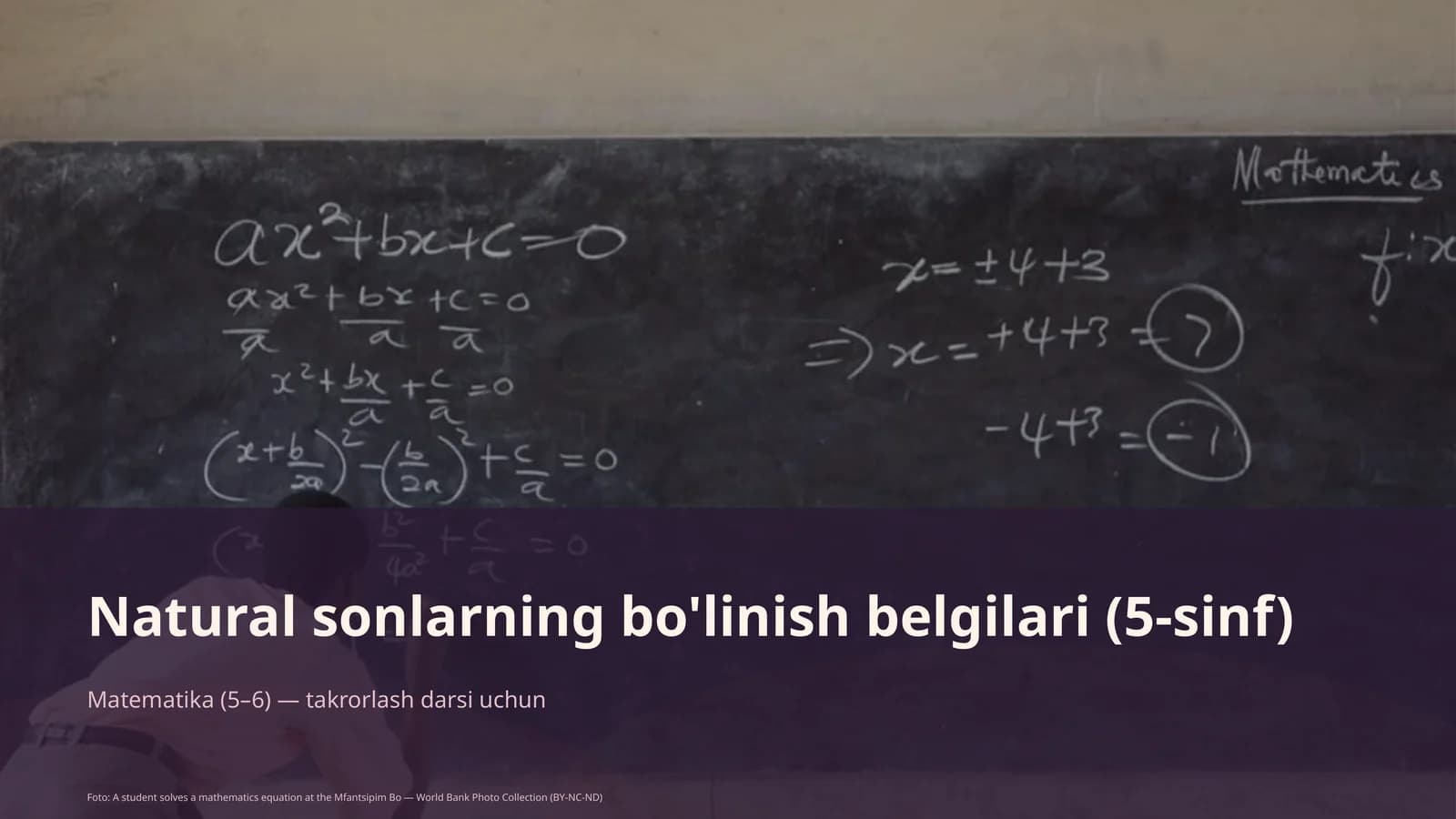Natural sonlarning bo'linish belgilari (5-sinf)