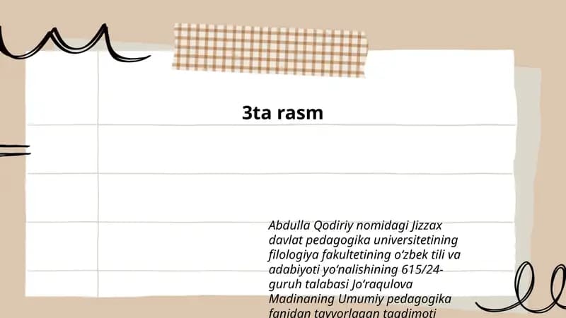 Joʻraqulova Madinaning Umumiy pedagogika fanidan tayyorlagan taqdimoti