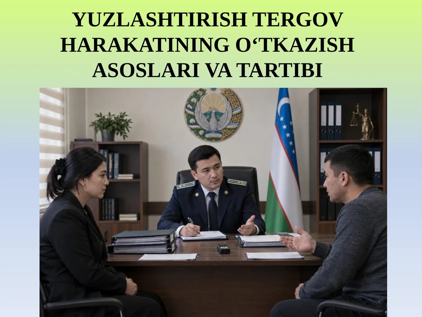 YUZLASHTIRISH TERGOV HARAKATINING O‘TKAZISH ASOSLARI VA TARTIBI