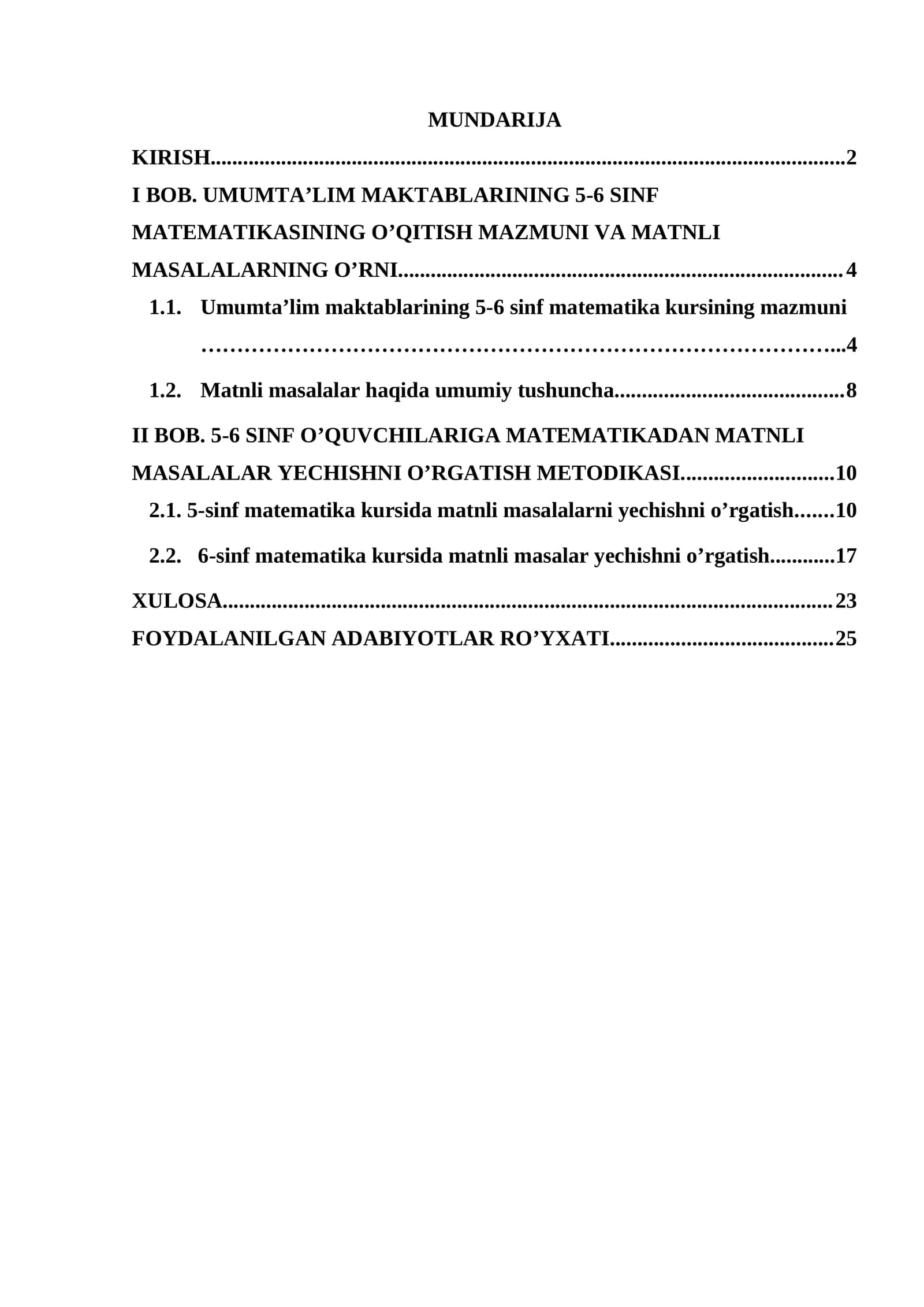 5-6- sinf matematika kursida matnli masalalarni o'qitish metodikasi