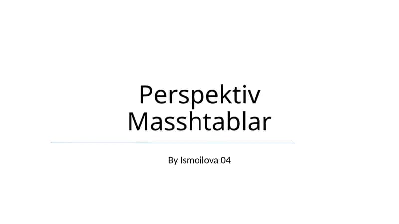 Perspektiv Masshtablar
