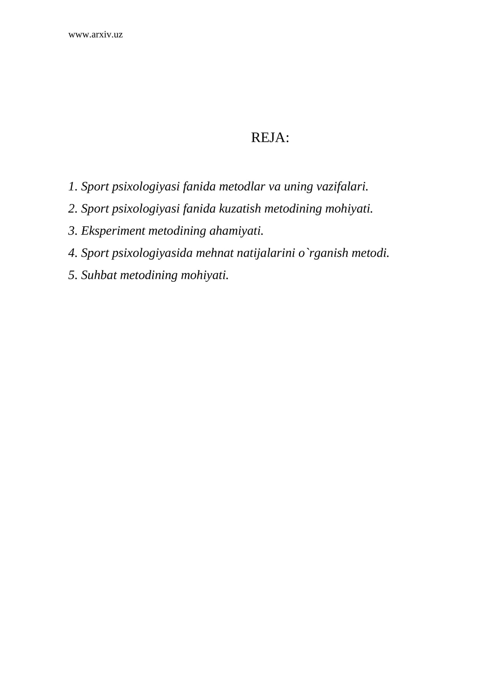 Sport psixologiyasi metodlari