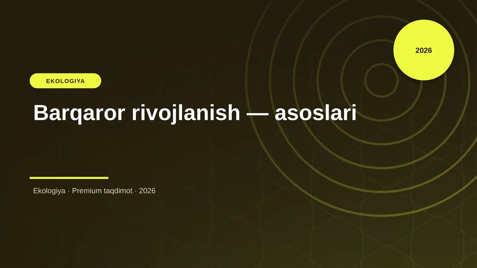 Barqaror rivojlanish — asoslari