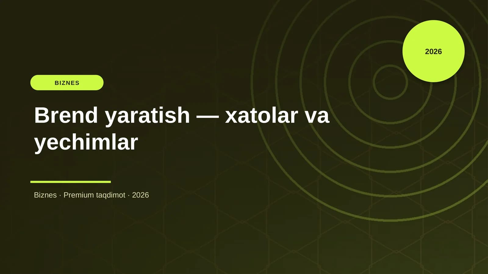 Brend yaratish — xatolar va yechimlar