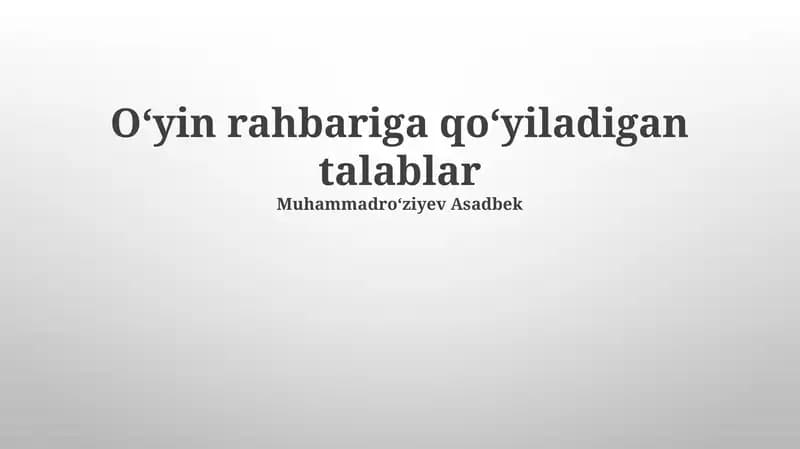 Adolatli va Balansli O'yinni Ta'minlash