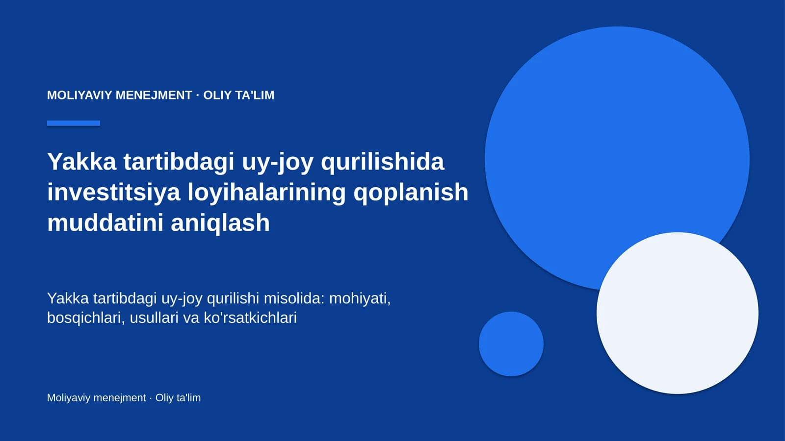yakka tartibdagi uy joy qurilishida investitsiya loyihalarining qoplanish muddatini aniqlash 7034