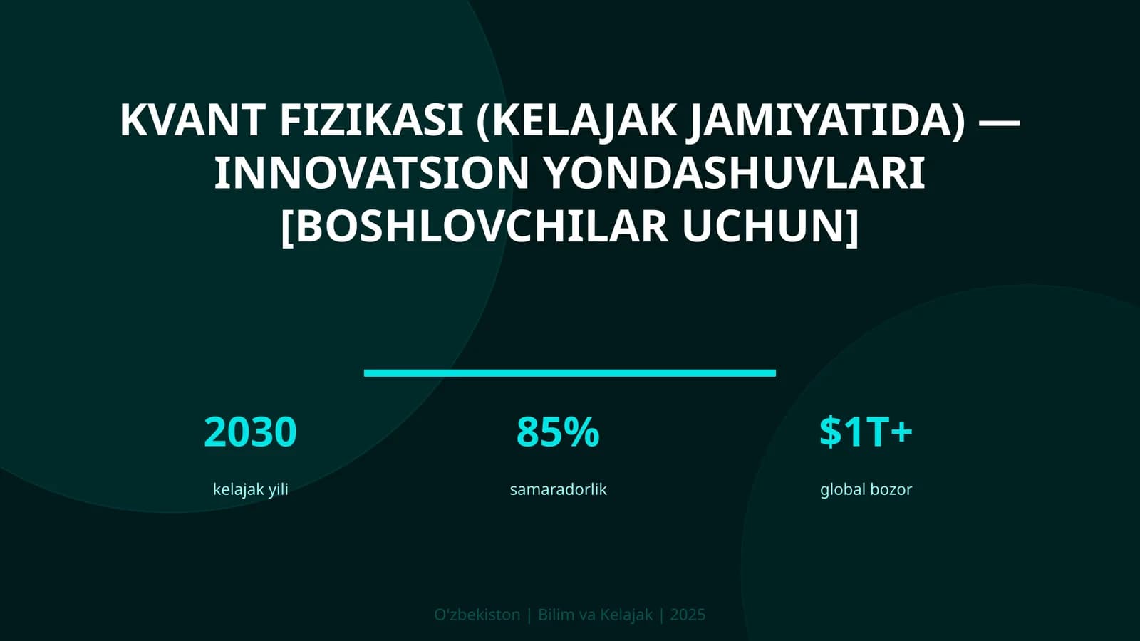 Kvant fizikasi (kelajak jamiyatida) — innovatsion yondashuvlari [boshlovchilar uchun]