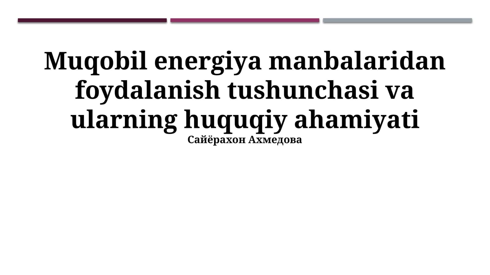 Qayta tiklanuvchi energiya manbalari: Konsepsiya va turlari
