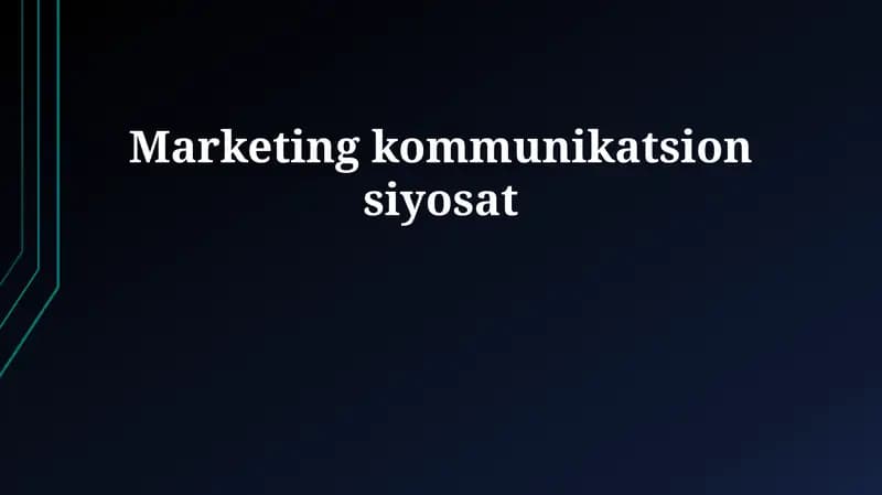 Marketing kommunikatsion siyosat
