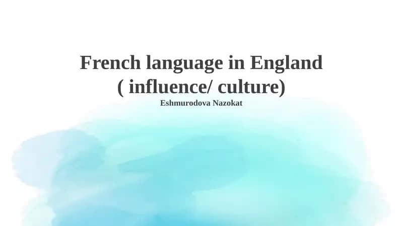 French language in England