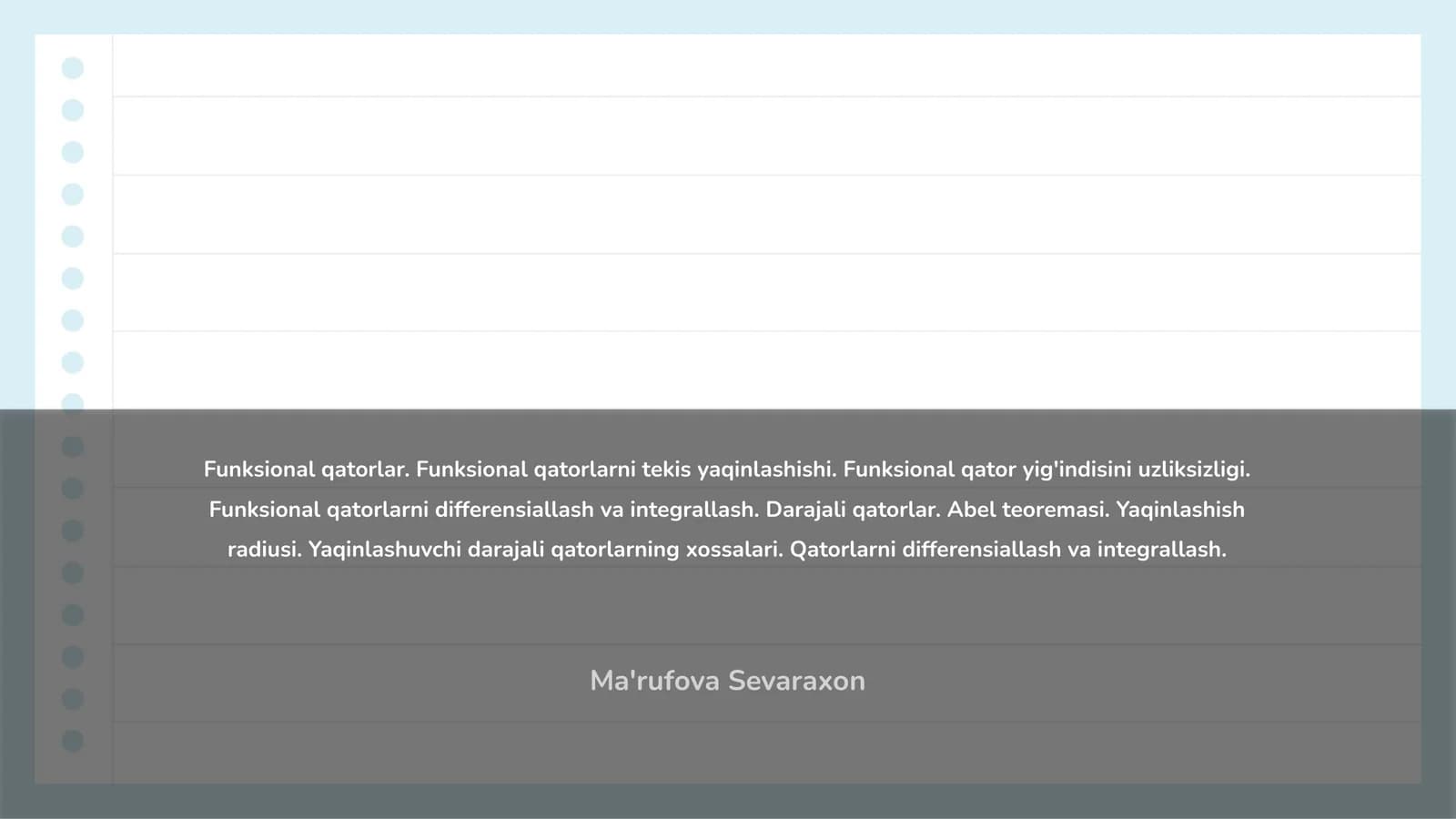 Ma'rufova Sevaraxon