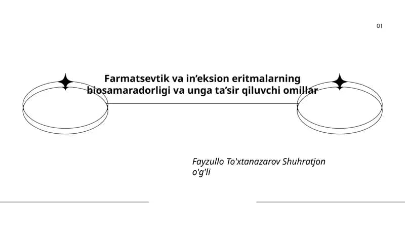 Farmatsevtik va in’eksion eritmalarning biosamaradorligi va unga ta’sir qiluvchi omillar