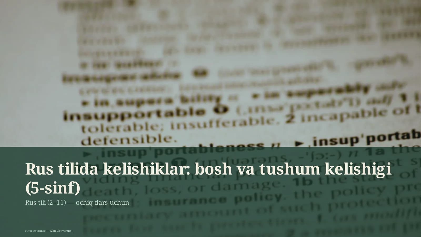 Rus tilida kelishiklar: bosh va tushum kelishigi (5-sinf)