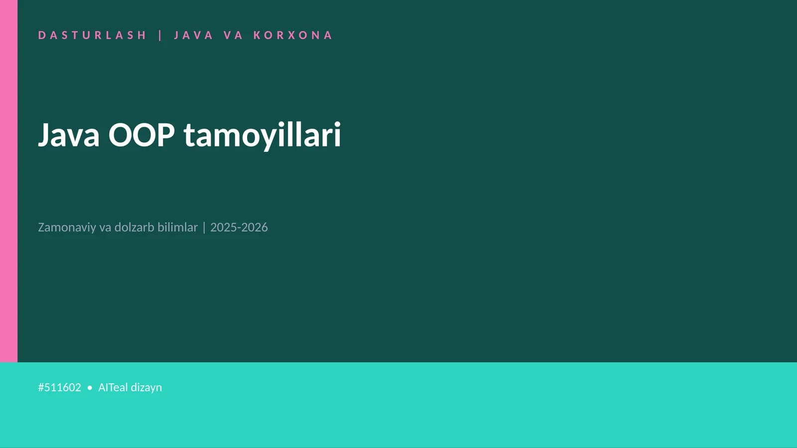 Java OOP tamoyillari