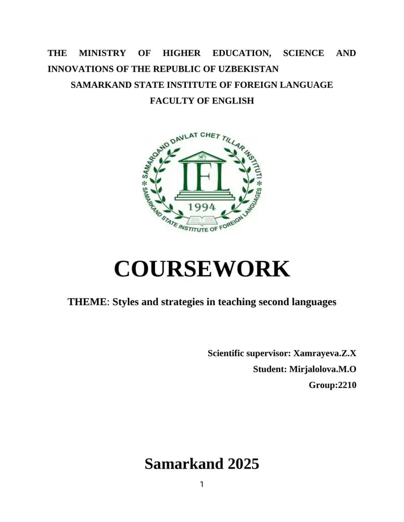 Styles and strategies in teaching second languages