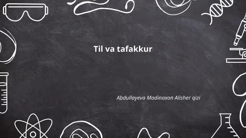 Til va tafakkur nazariy asoslari