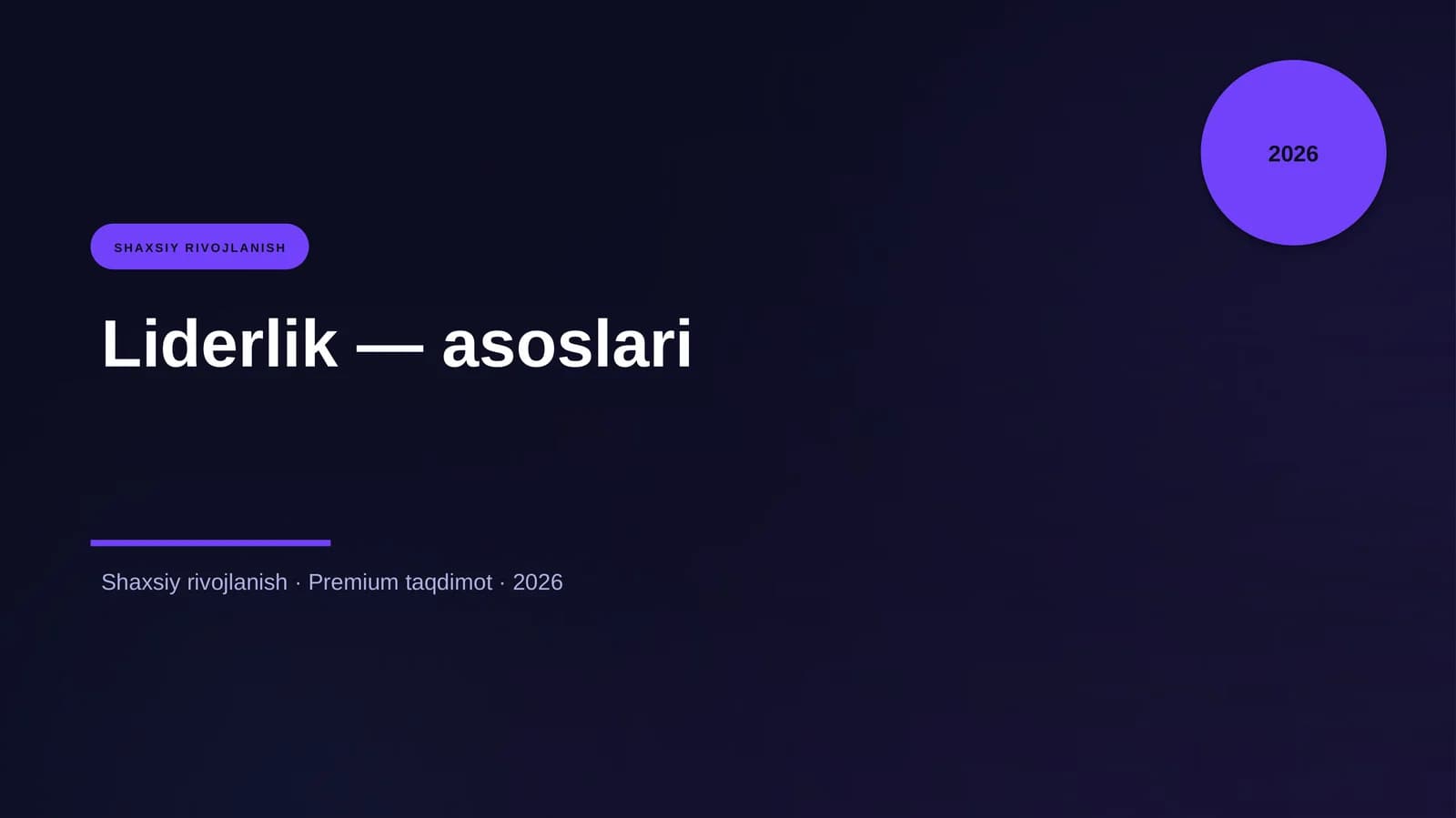 Liderlik — asoslari