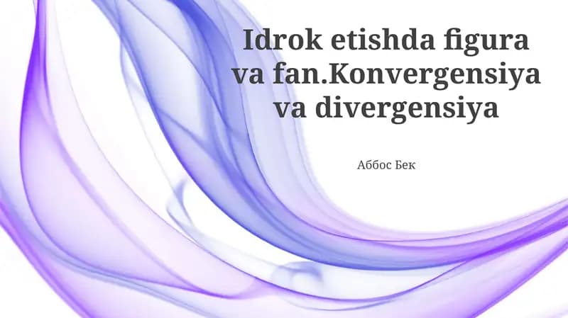 Konvergensiya va divergensiya
