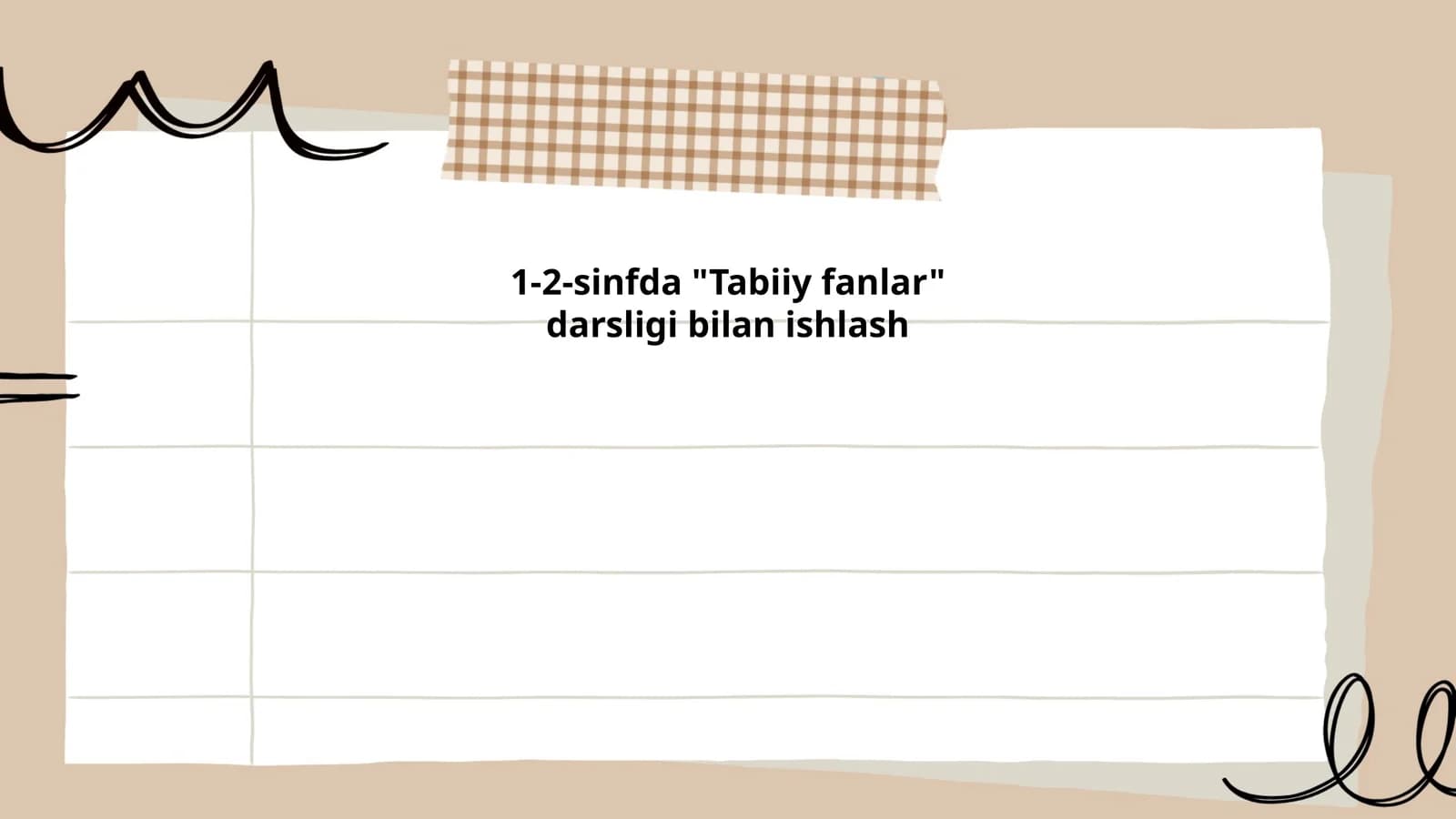 1-2-sinfda "Tabiiy fanlar" darsligi bilan ishlash