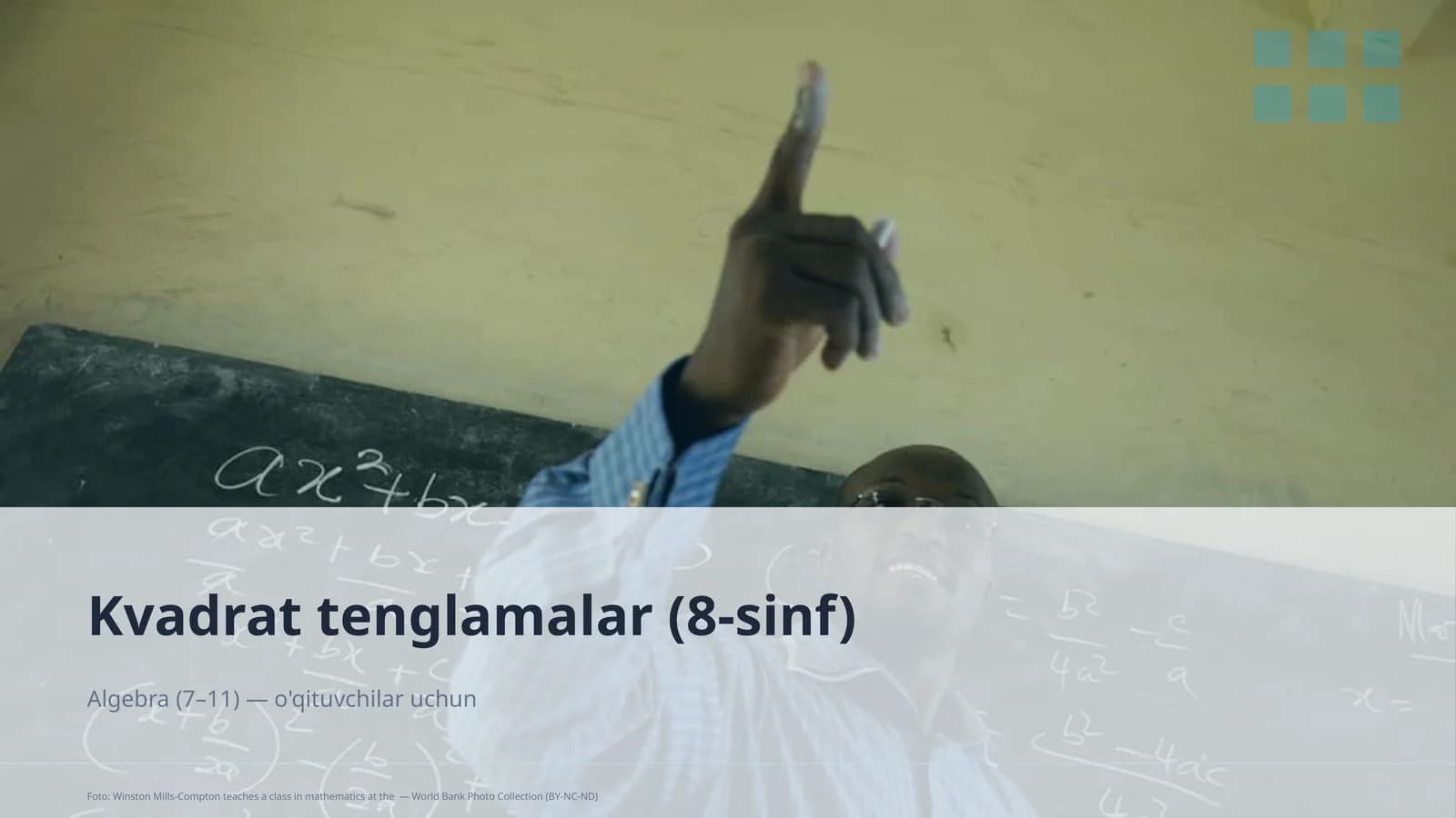 Kvadrat tenglamalar (8-sinf)
