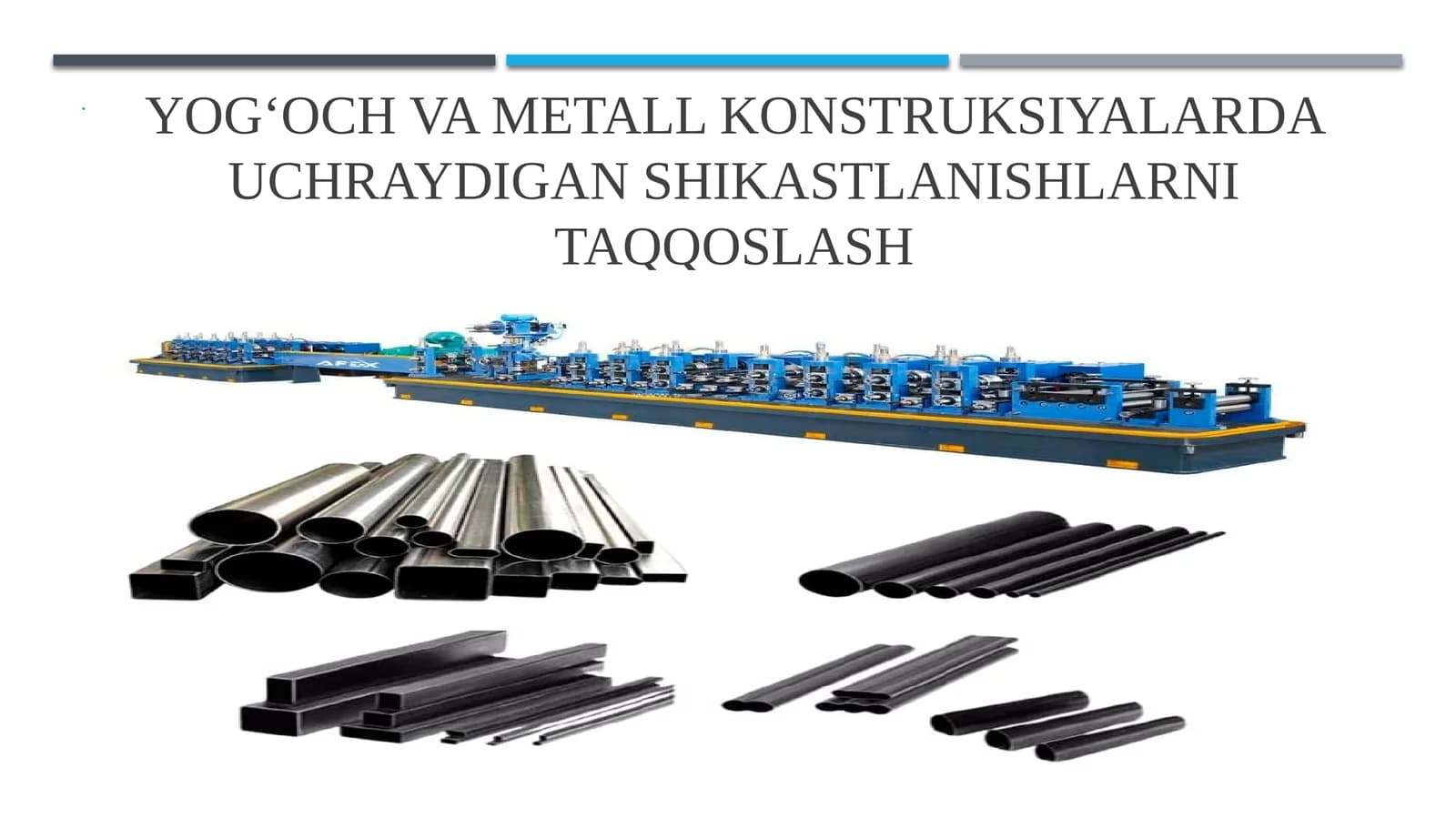 Yog‘och va metall konstruksiyalarda uchraydigan shikastlanishlarni taqqoslash