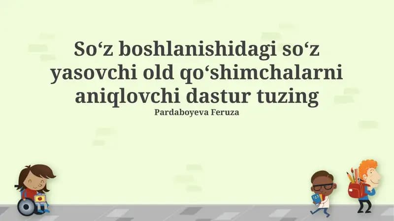 Prefikslarni Aniqlash Dasturi