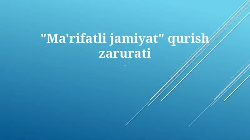 Ma'rifatli jamiyat
