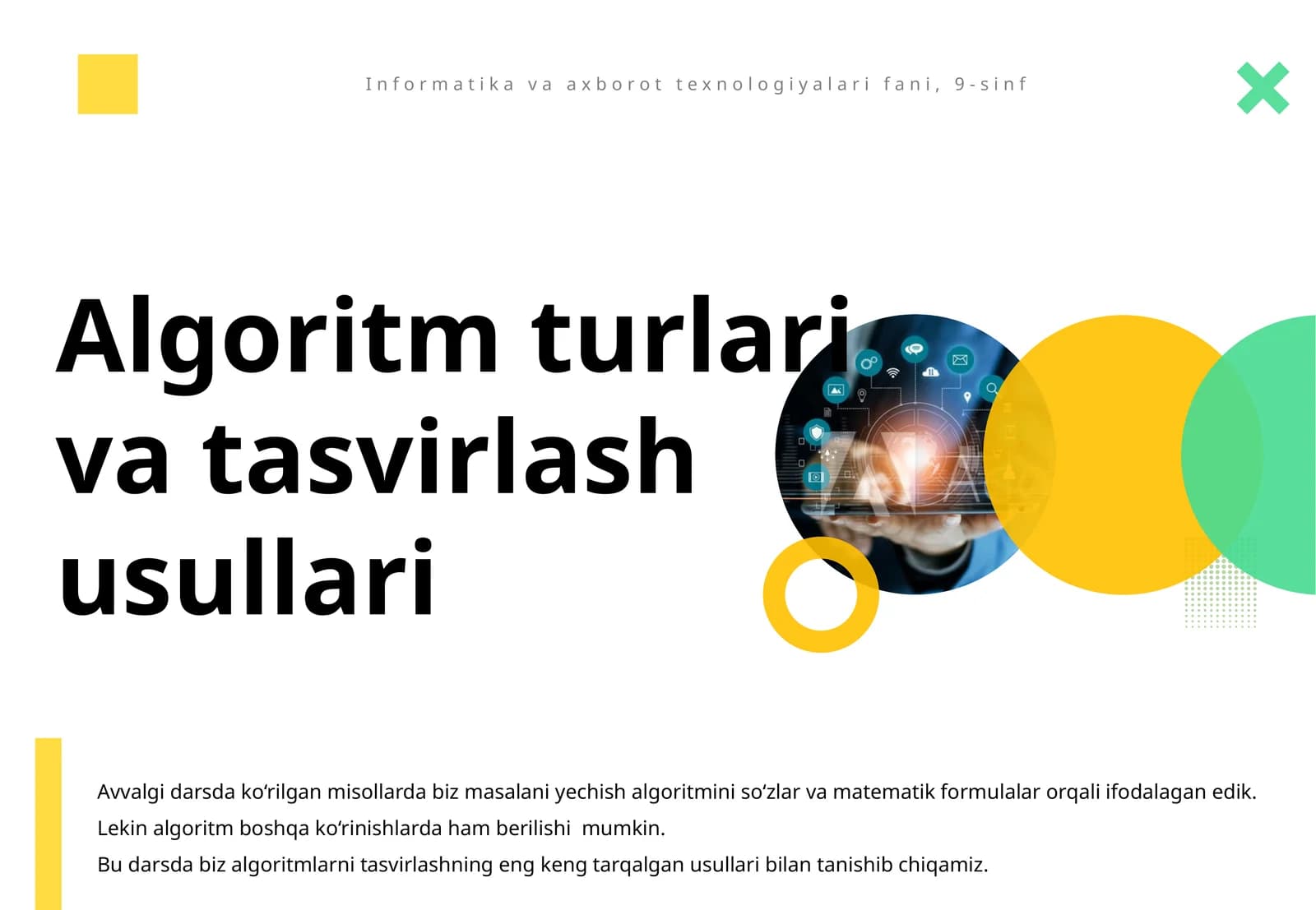 Informatika va axborot texnologiyalari fanidan, 9-sinf