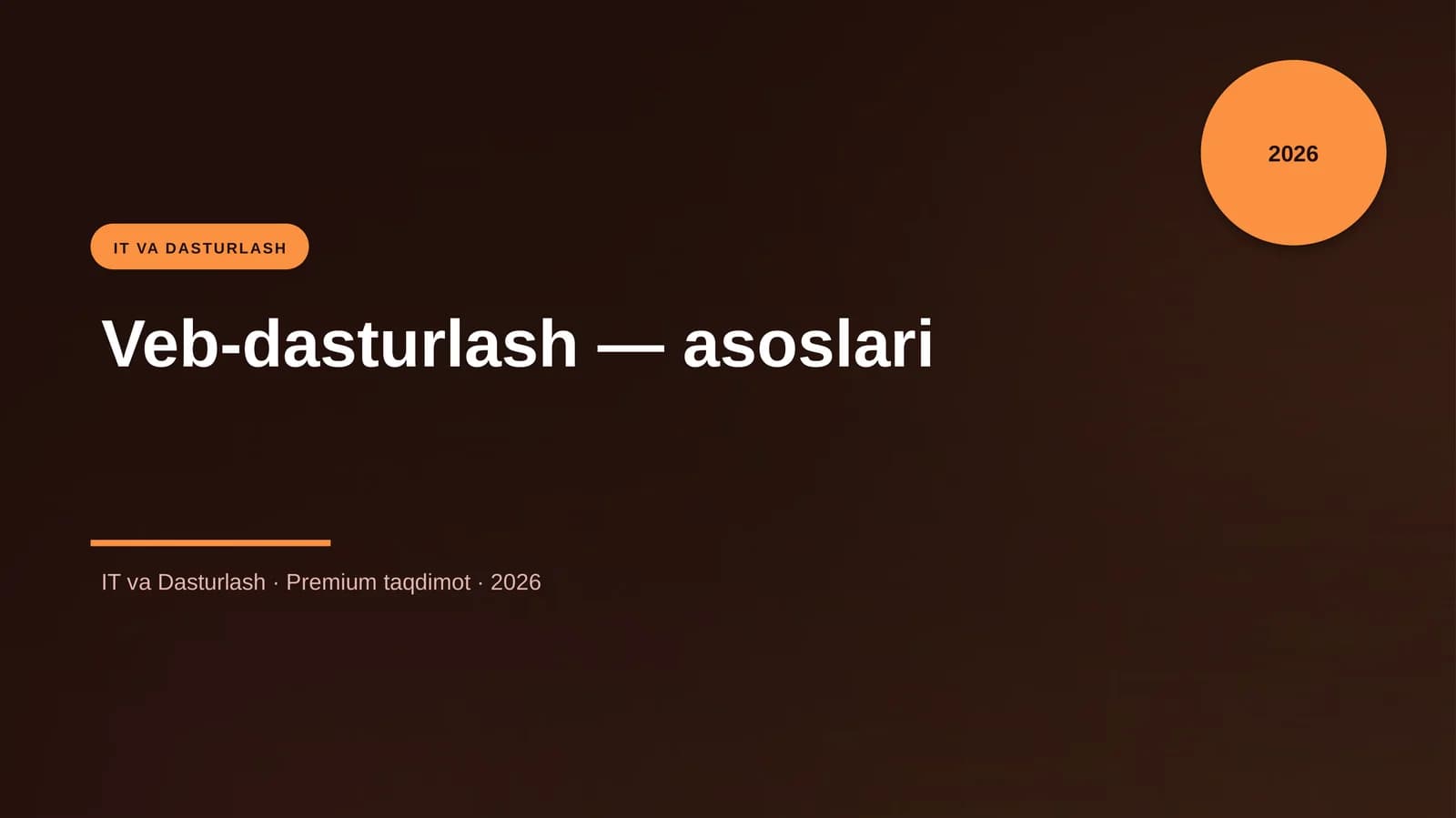 Veb-dasturlash — asoslari