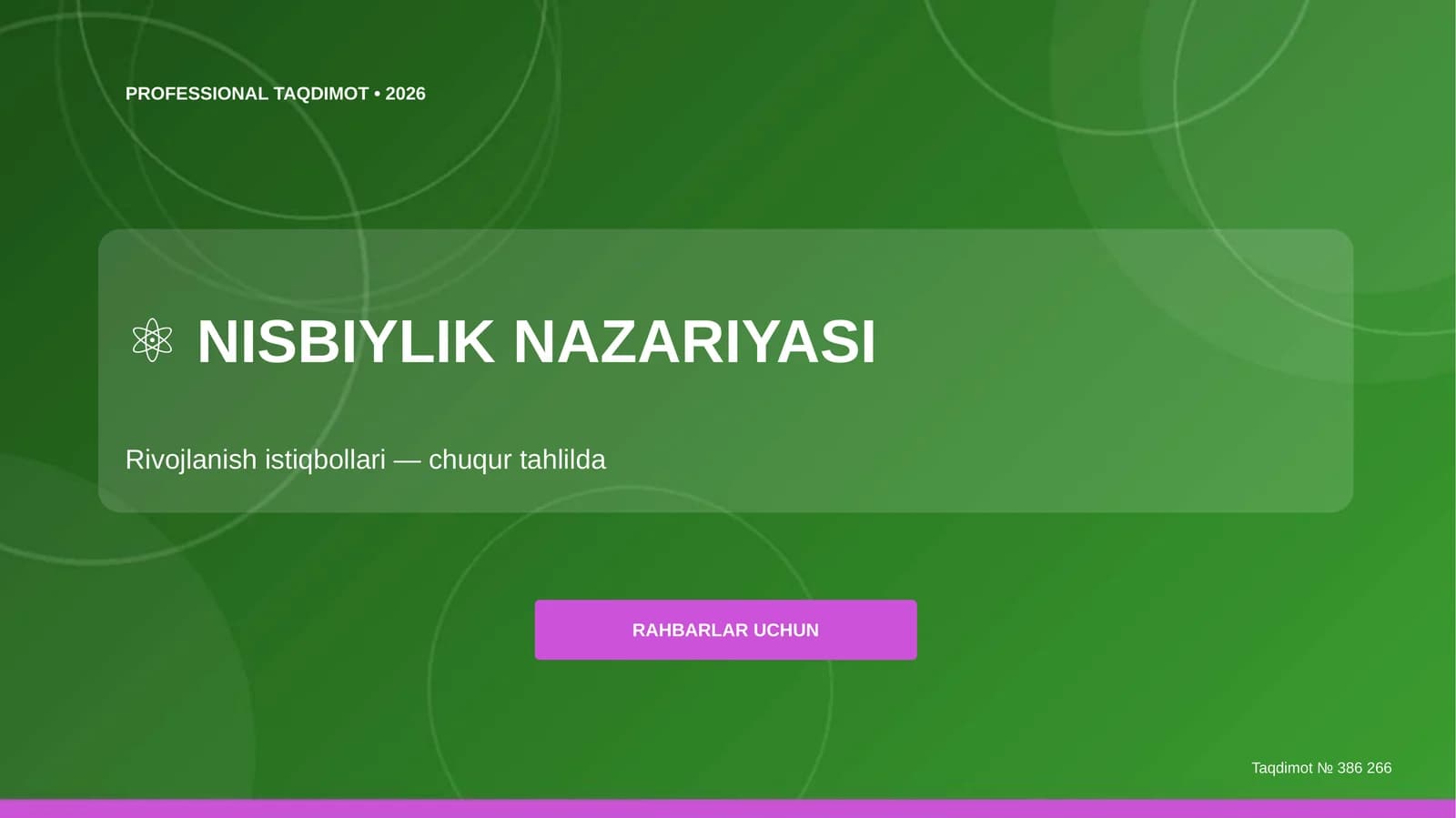 Nisbiylik nazariyasi: rivojlanish istiqbollari