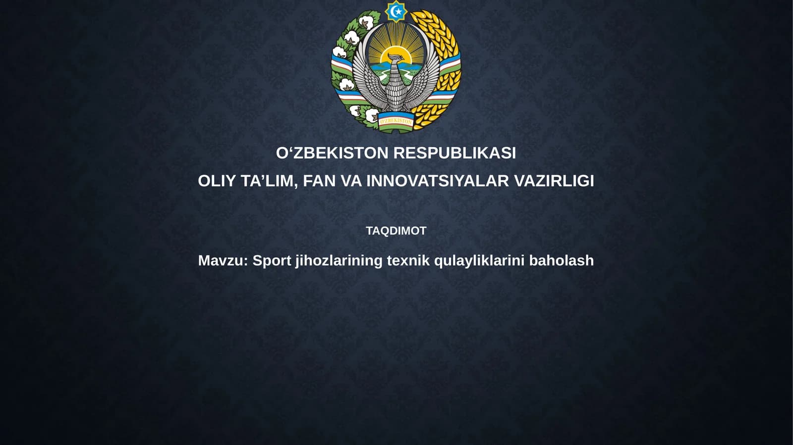 Sport anjomlarining texnik qulayligini baholash asoslari