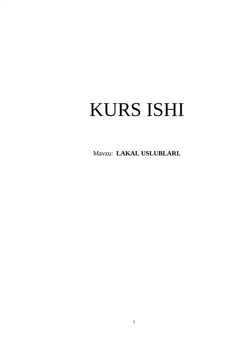 LAKAL USLUBLARI