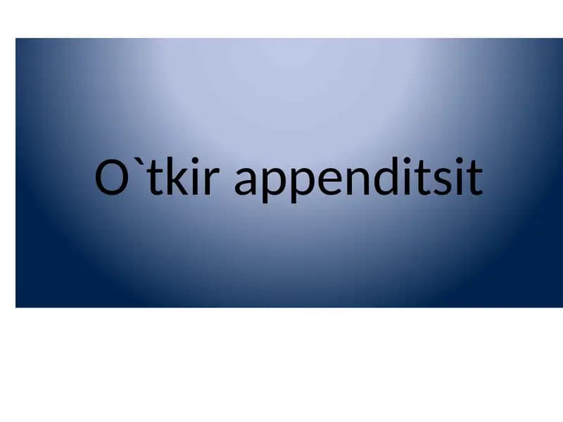 O`tkir appenditsit