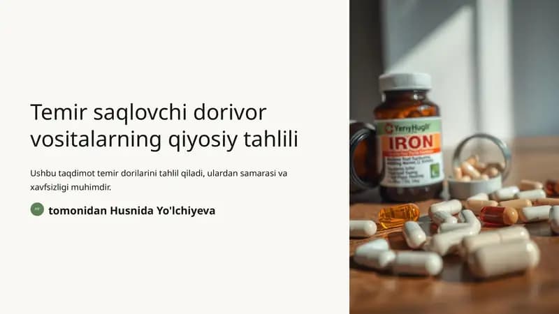 Temir saqlovchi dorivor vositalarning qiyosiy tahlili