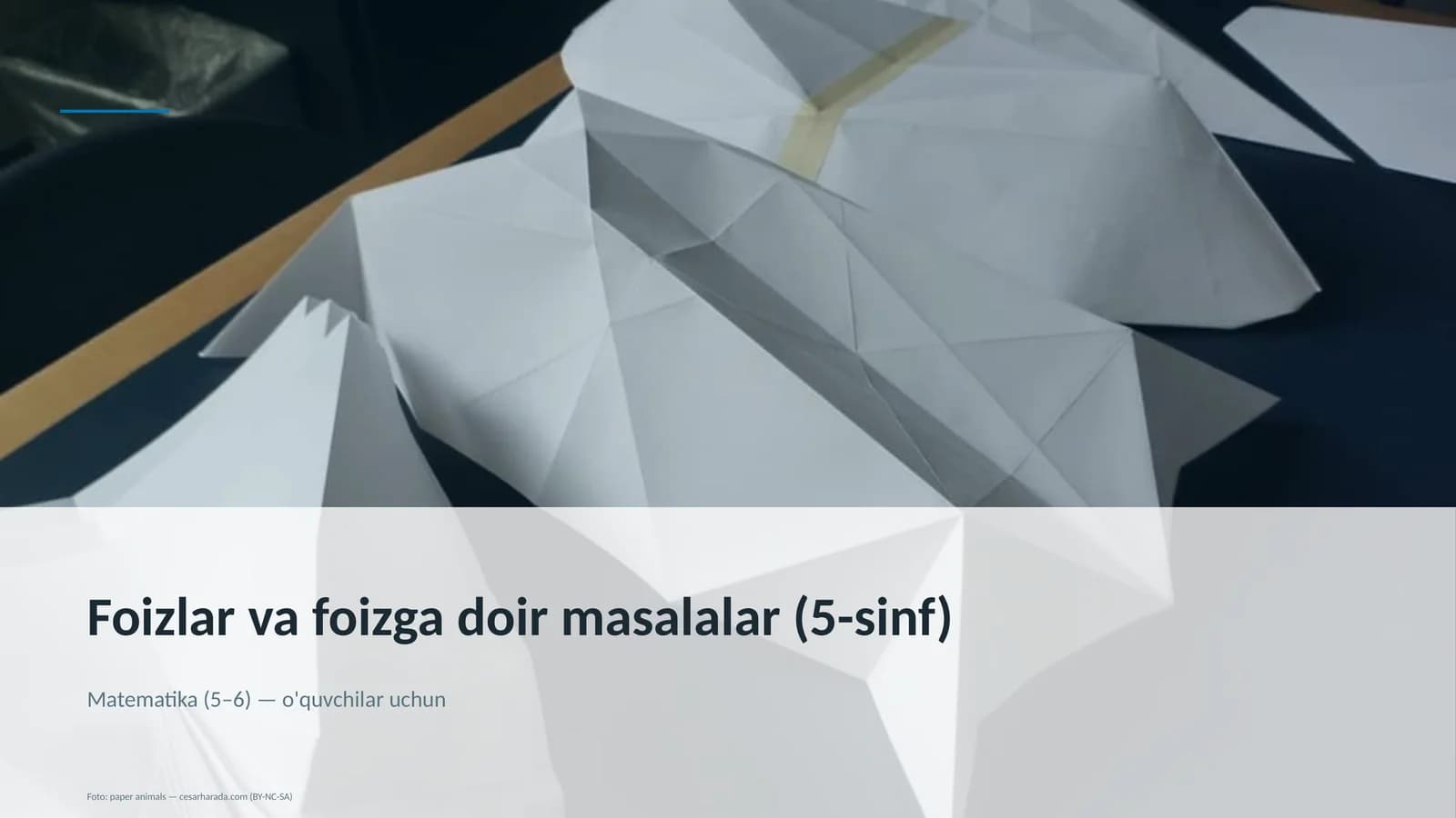 Foizlar va foizga doir masalalar (5-sinf)