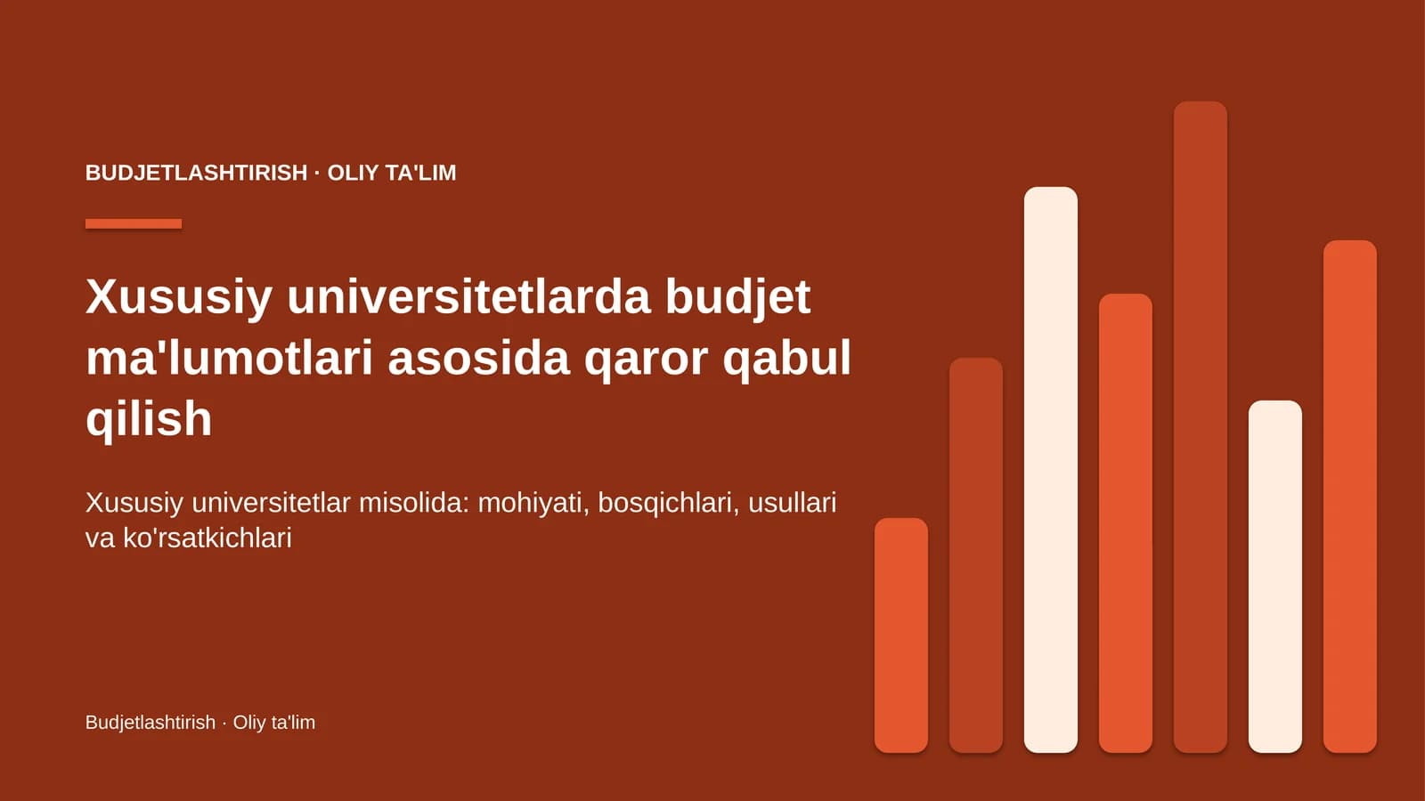 xususiy universitetlarda budjet ma'lumotlari asosida qaror qabul qilish 2877