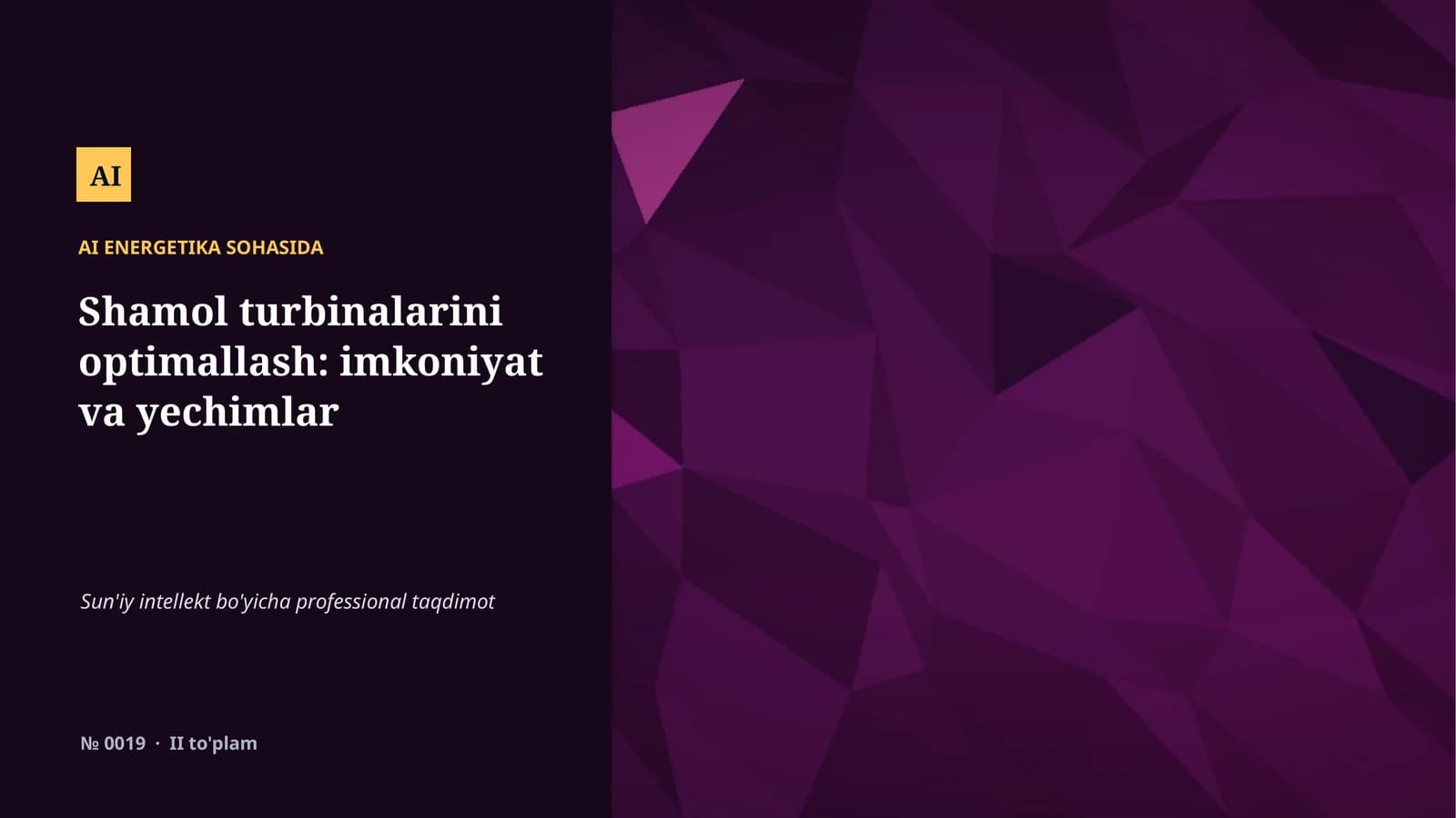 AI ENERGETIKA SOHASIDA