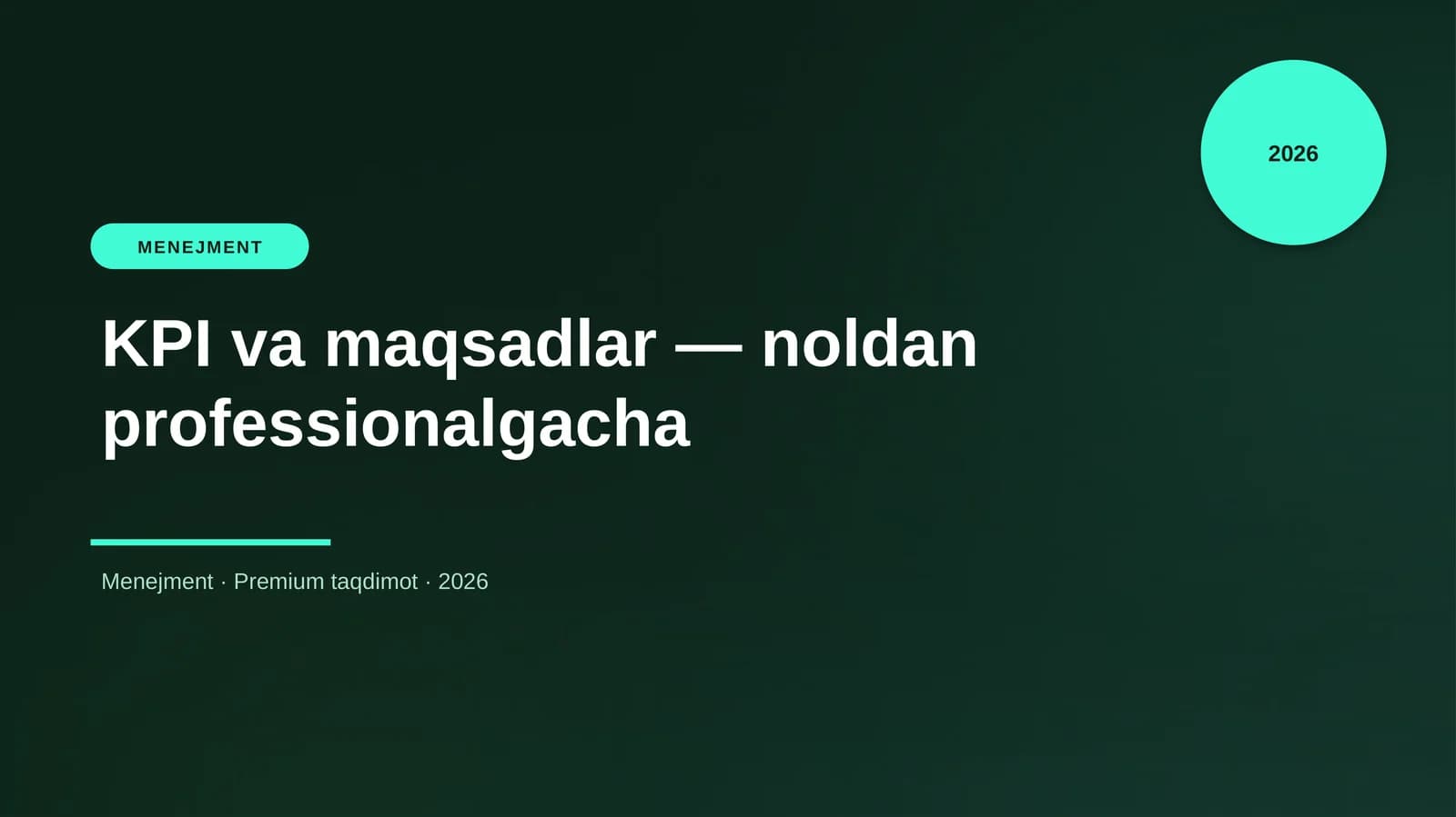 KPI va maqsadlar — noldan professionalgacha