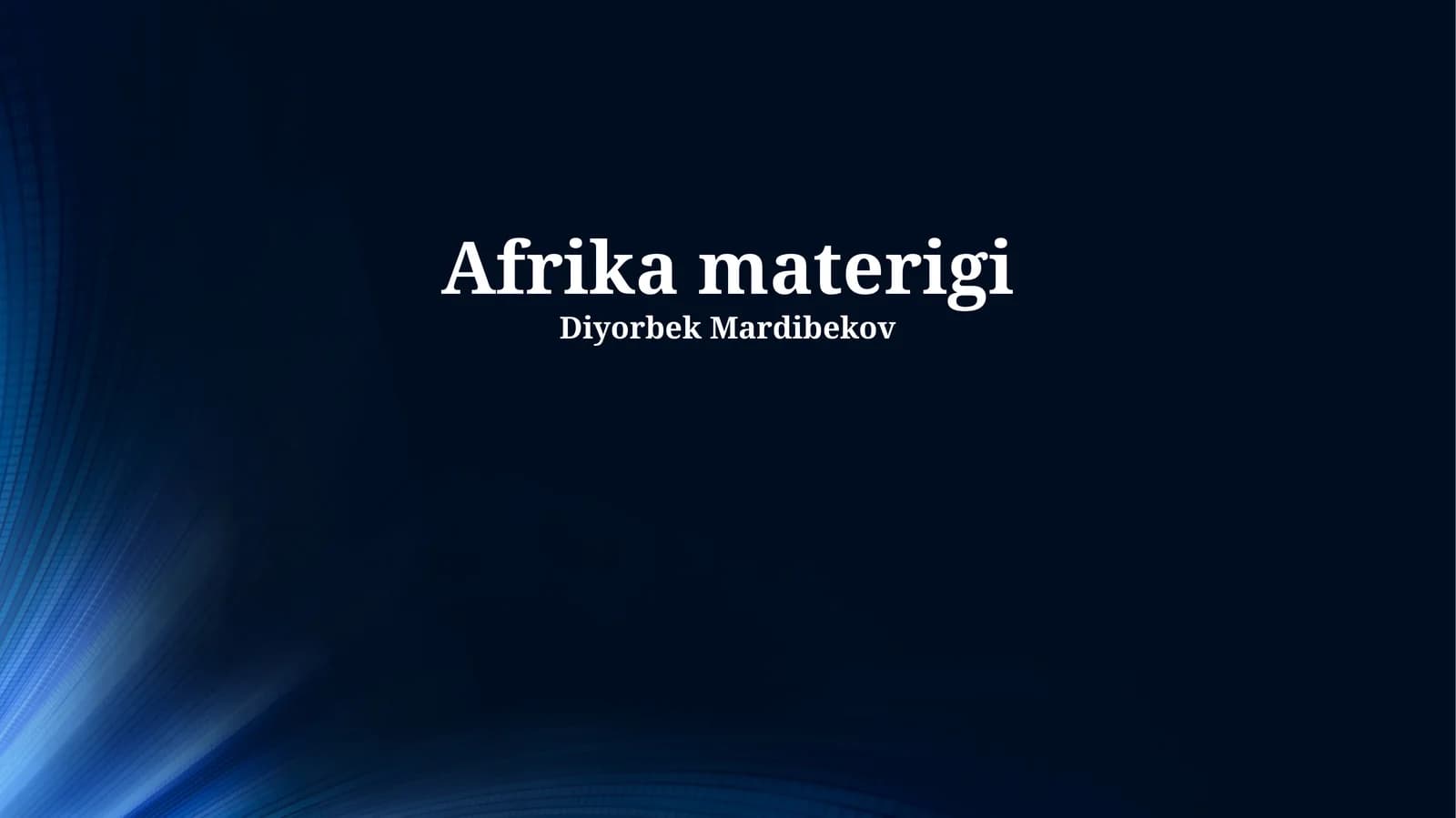 Afrika materigi