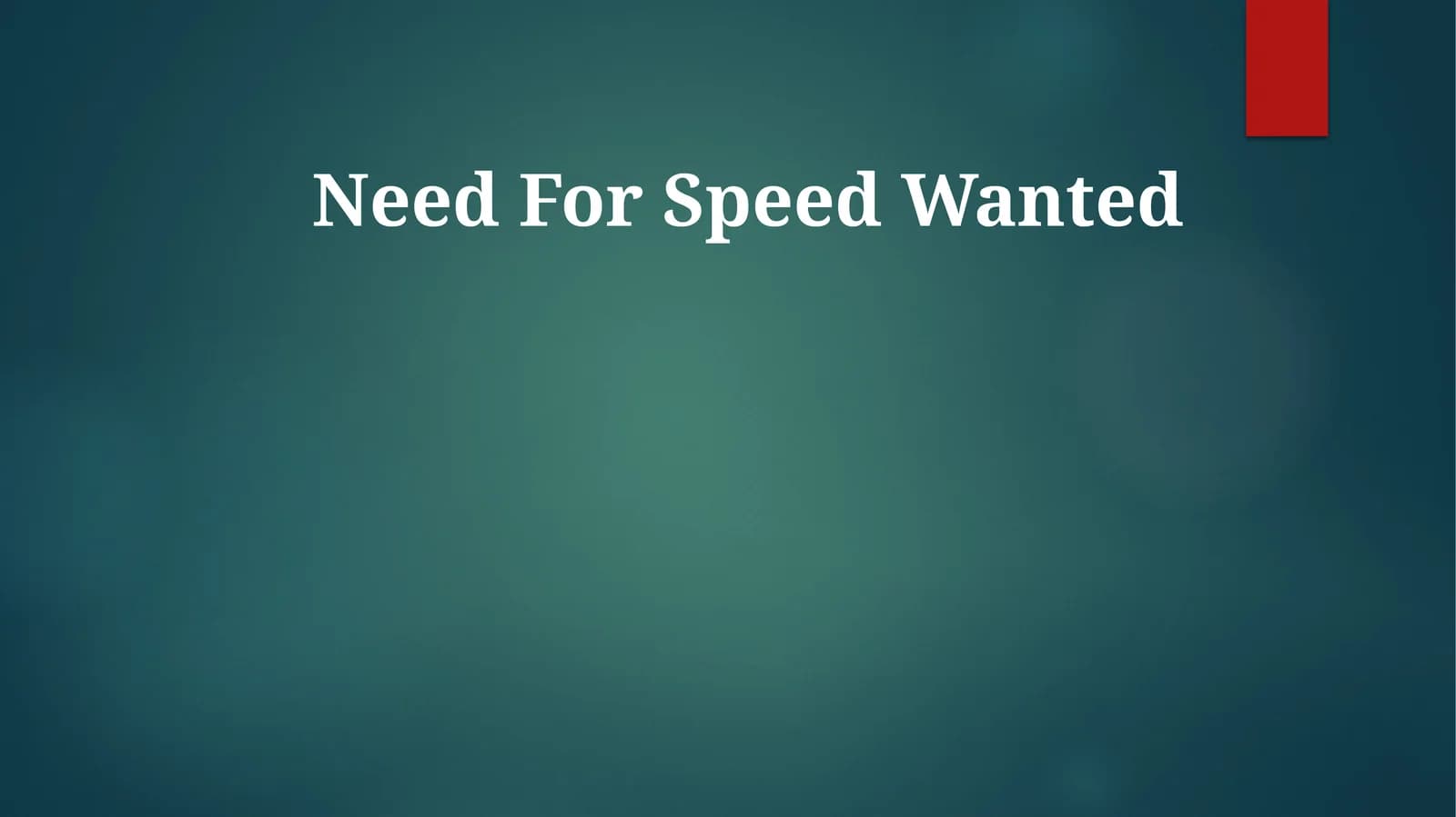 Need For Speed Wanted