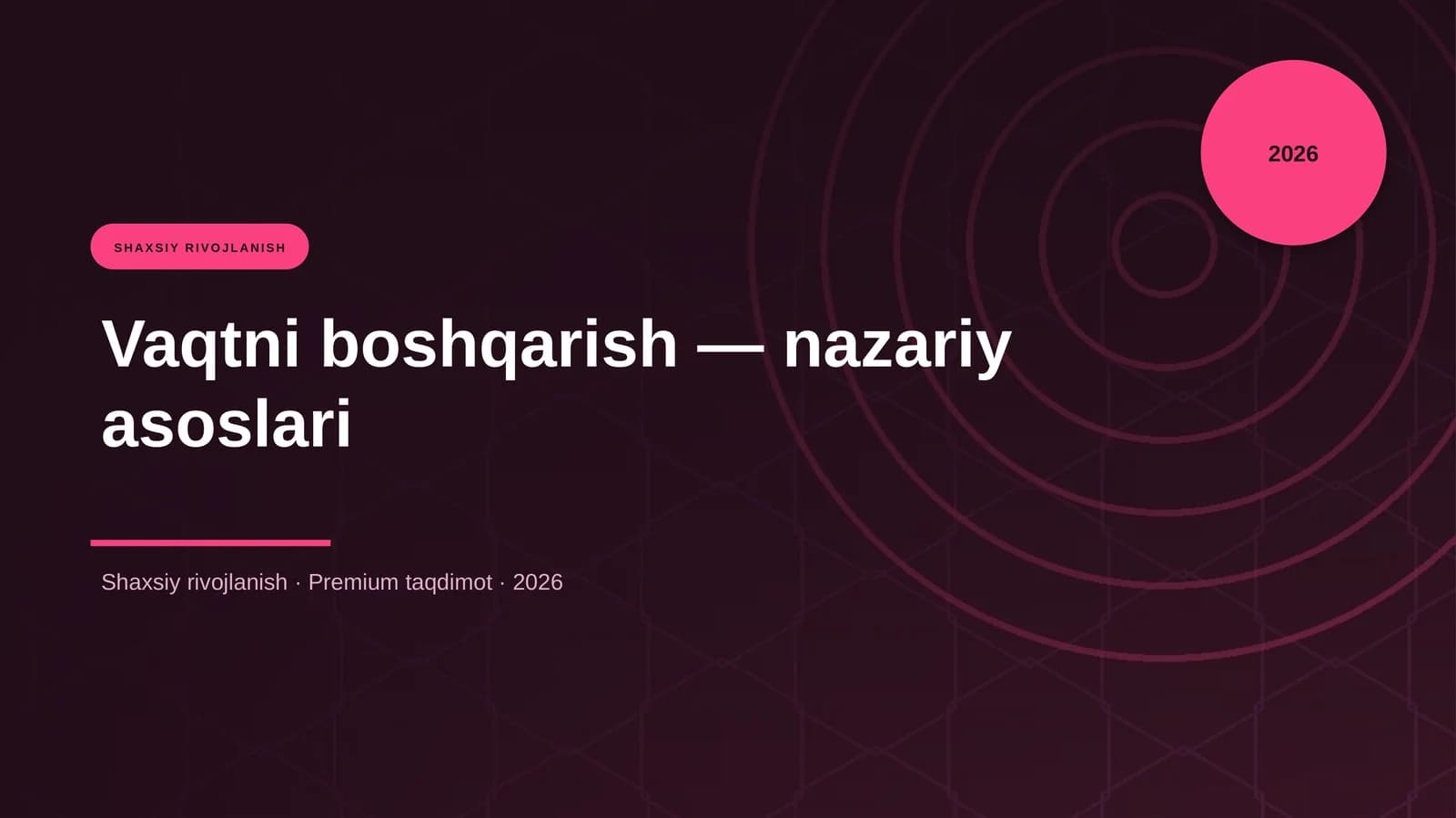 Vaqtni boshqarish — nazariy asoslari