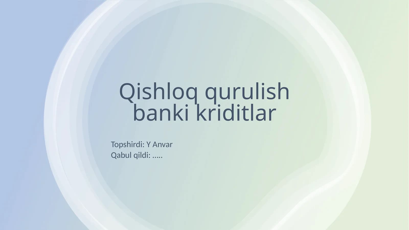 Qishloqqurulish bank kreditlar