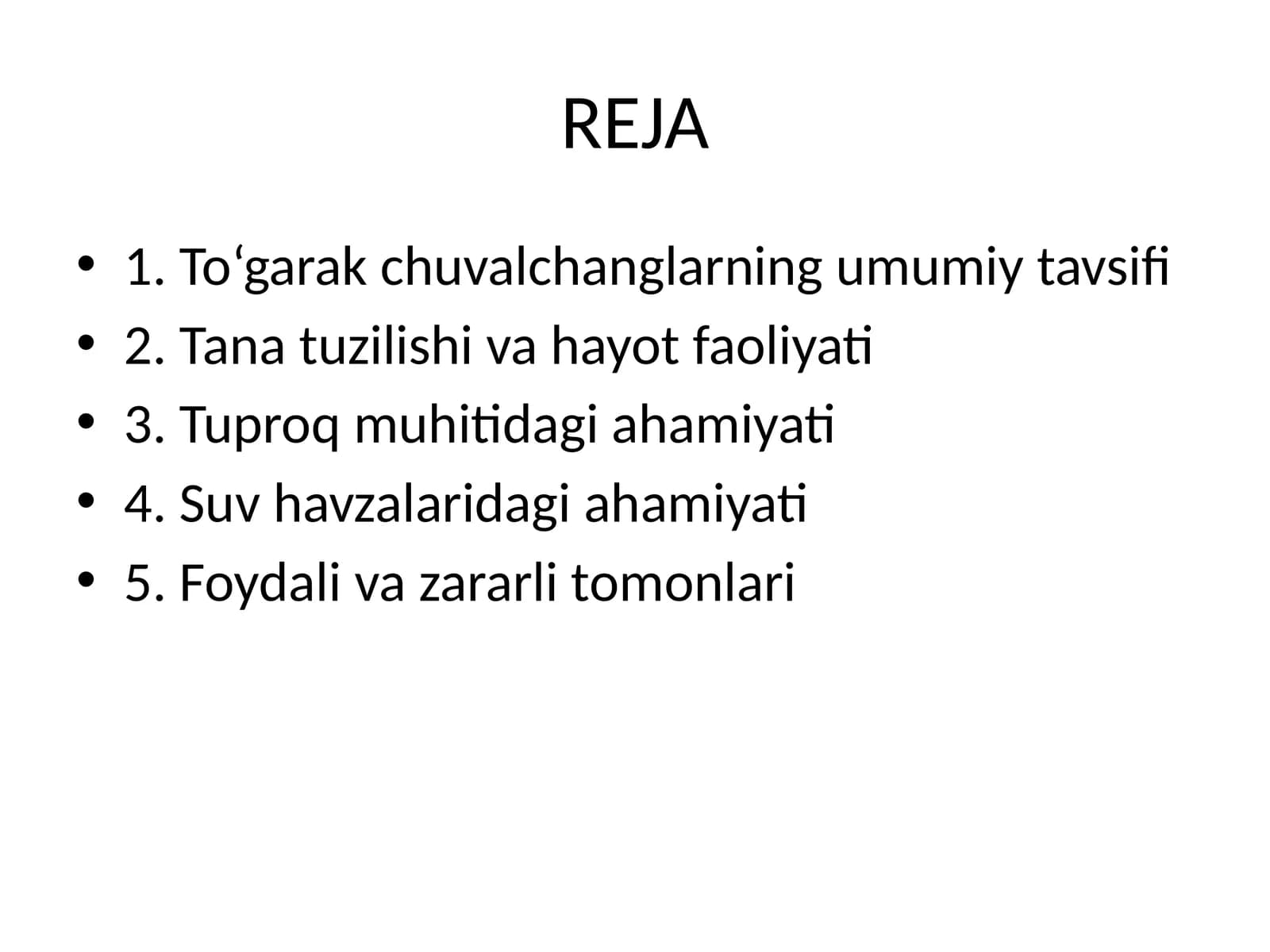 To‘garak chuvalchanglar tuproqda va suv havzalaridagi ahamiyati