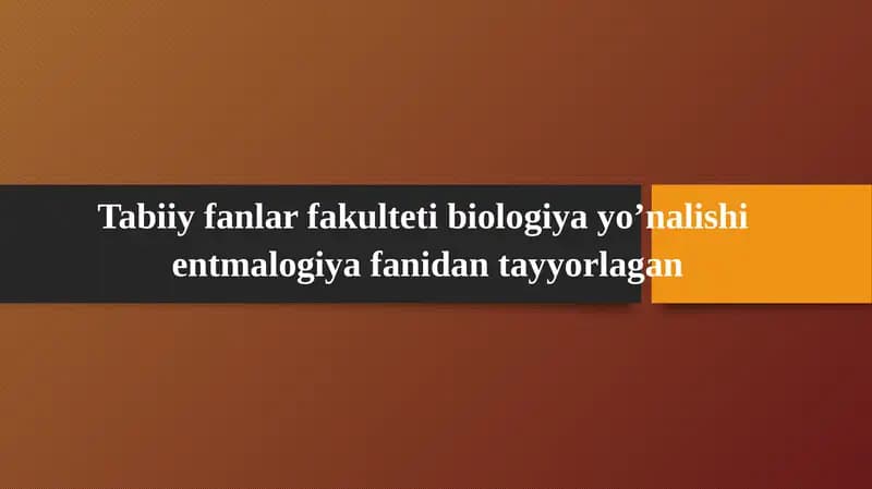 Hasharotlar fiziologiyasi